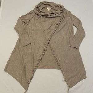 Matilda Jane Come On Over Fringe Wrap Cardigan Sweater Tan Beige NWT Medium